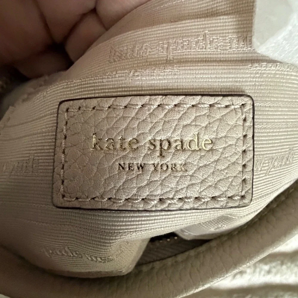 Kate Spade New York Ava Small Swingpack‎ Beige Pebbled Leather